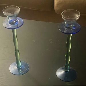 Hand blown candle holders
